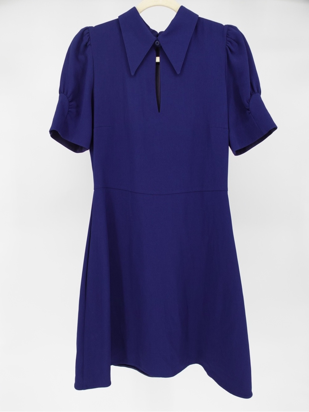 STELLA MCCARTNEY Navy Short-Sleeve Keyhole A-Line Dress